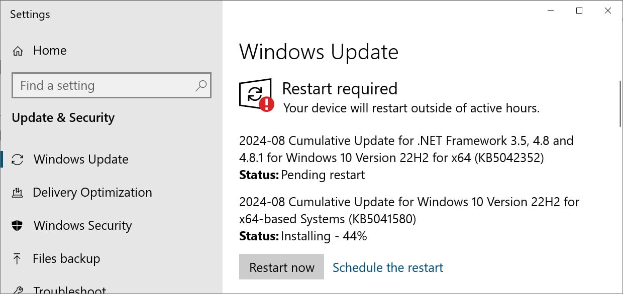 Windows 10 KB5041580 cumulatieve update preview