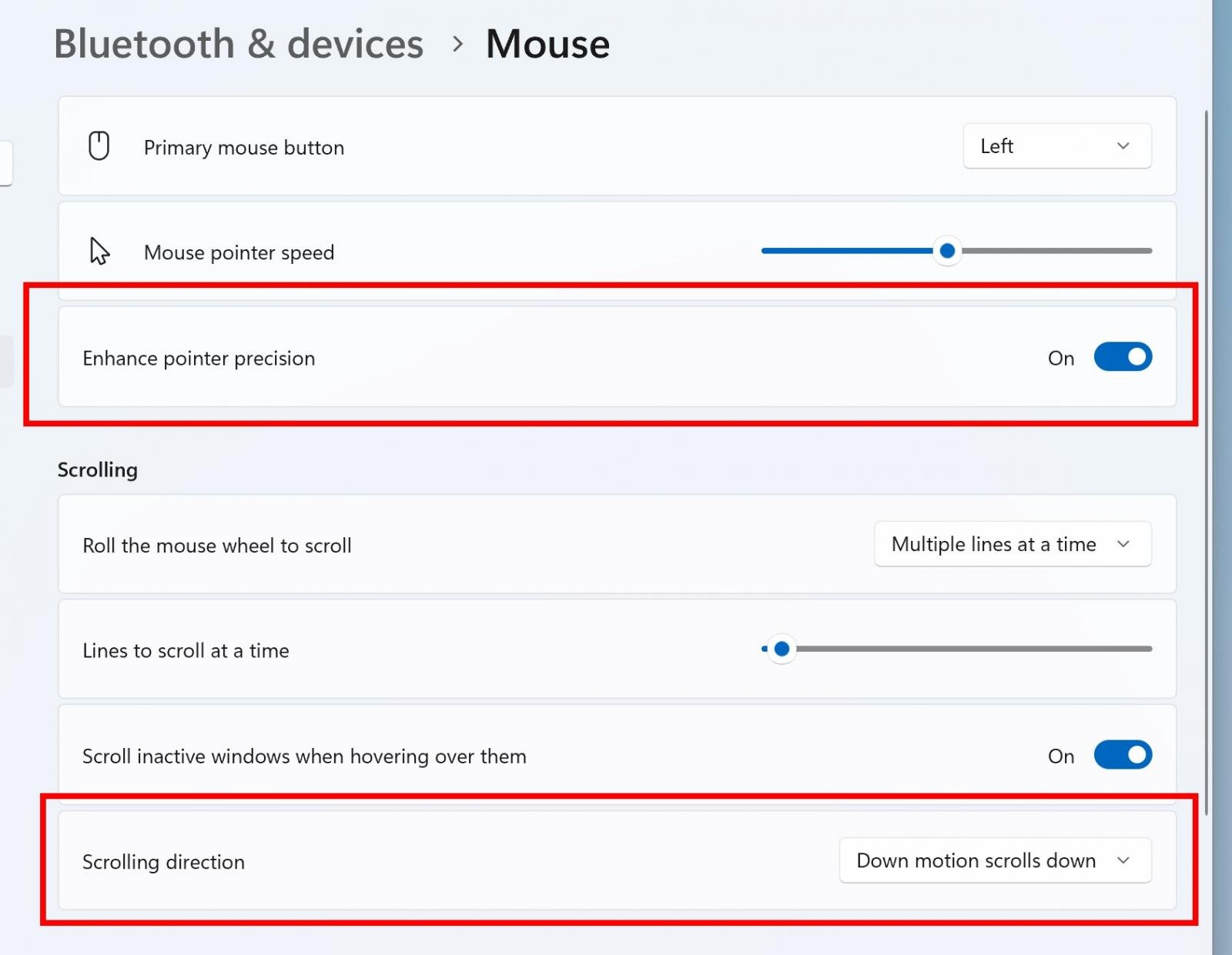 Mouse-Settings