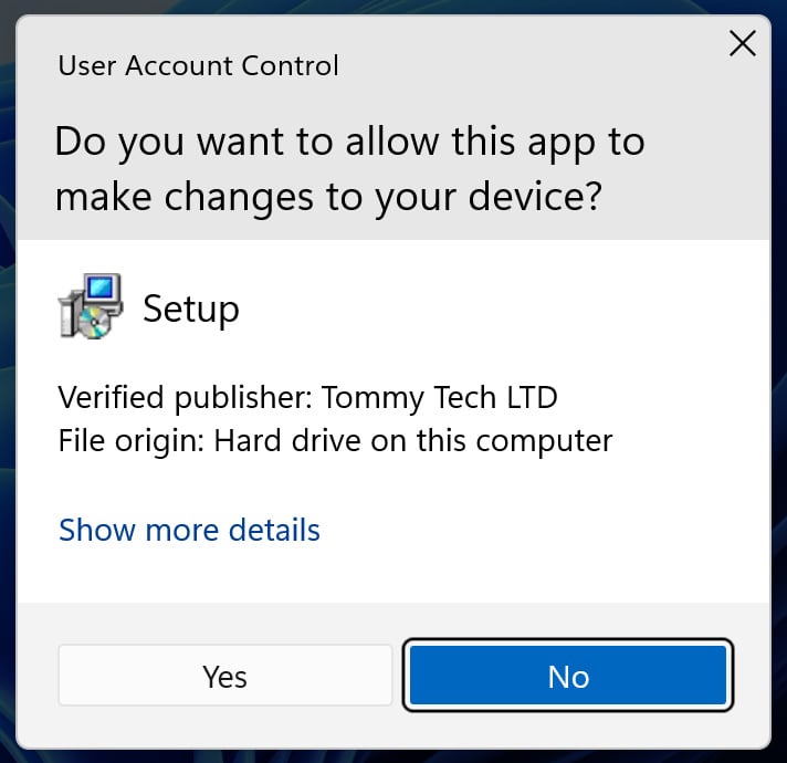 Malware geïnstalleerd ondertekend door Tommy Tech