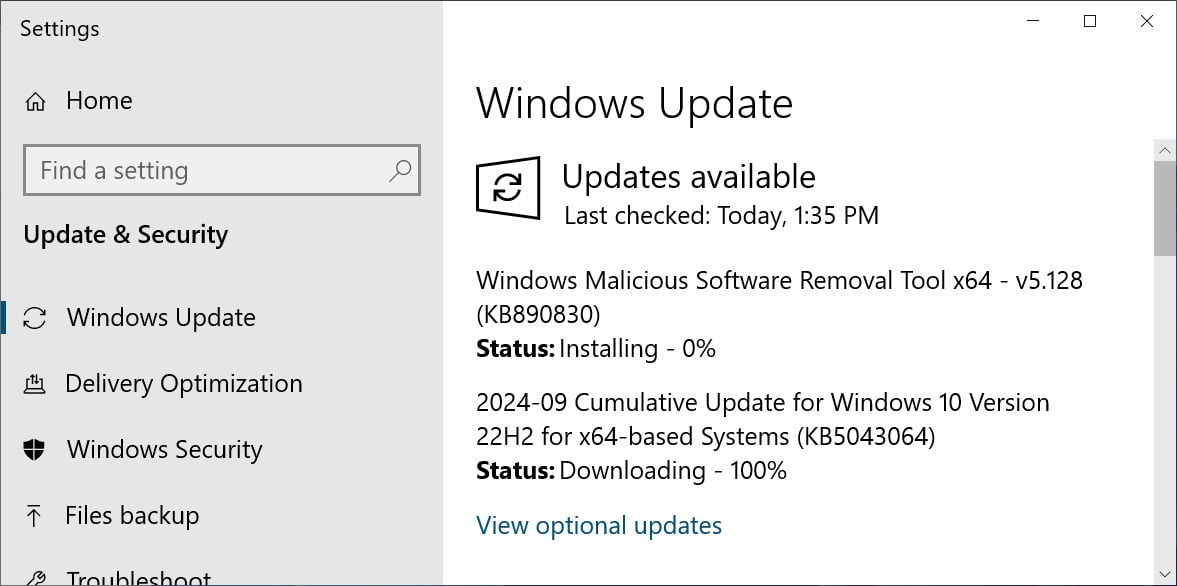 Windows 10 KB5043064 cumulatieve update preview