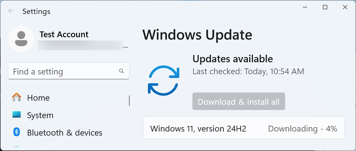 Windows 11 24H2 downloaden in Windows Update