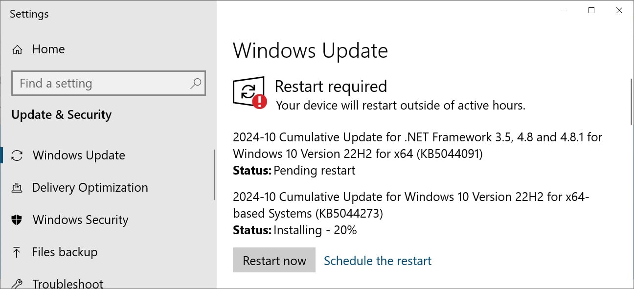 Windows 10 KB5044273 cumulatieve update preview