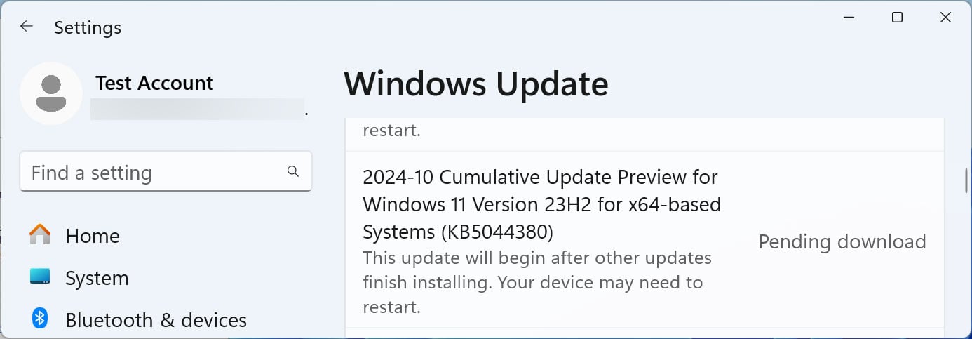 Windows 11 KB5044380 cumulatieve update preview