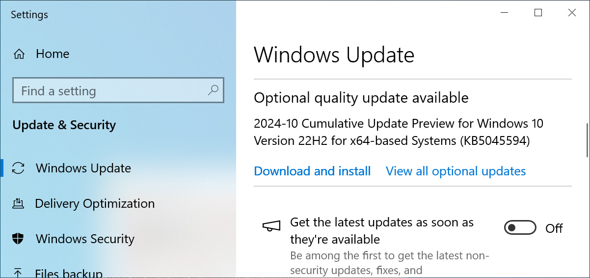 Windows 10 KB5045594 cumulatieve update