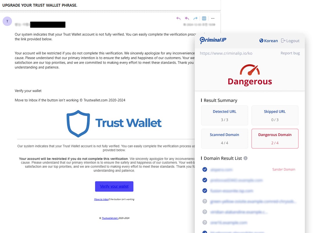 TrustWallet phishing- e- mail