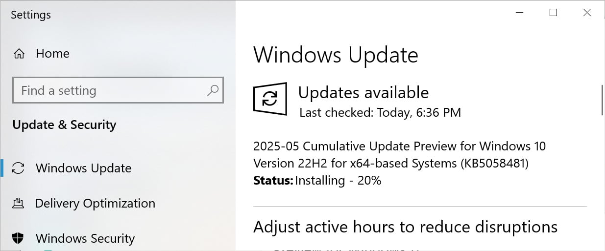 Windows 10 KB5058481 cumulatieve update-preview