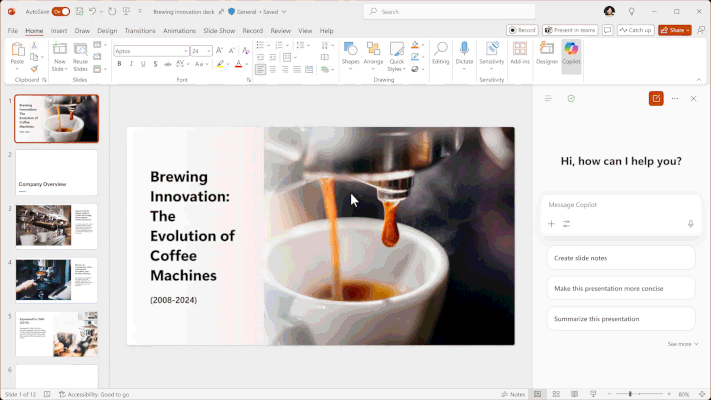 Copilot Chat in PowerPoint