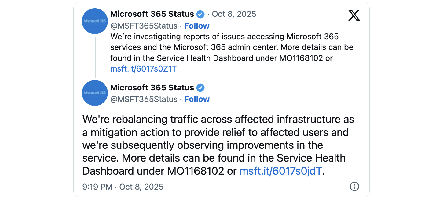 Microsoft 365 storing oktober