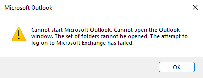 Outlook startfout