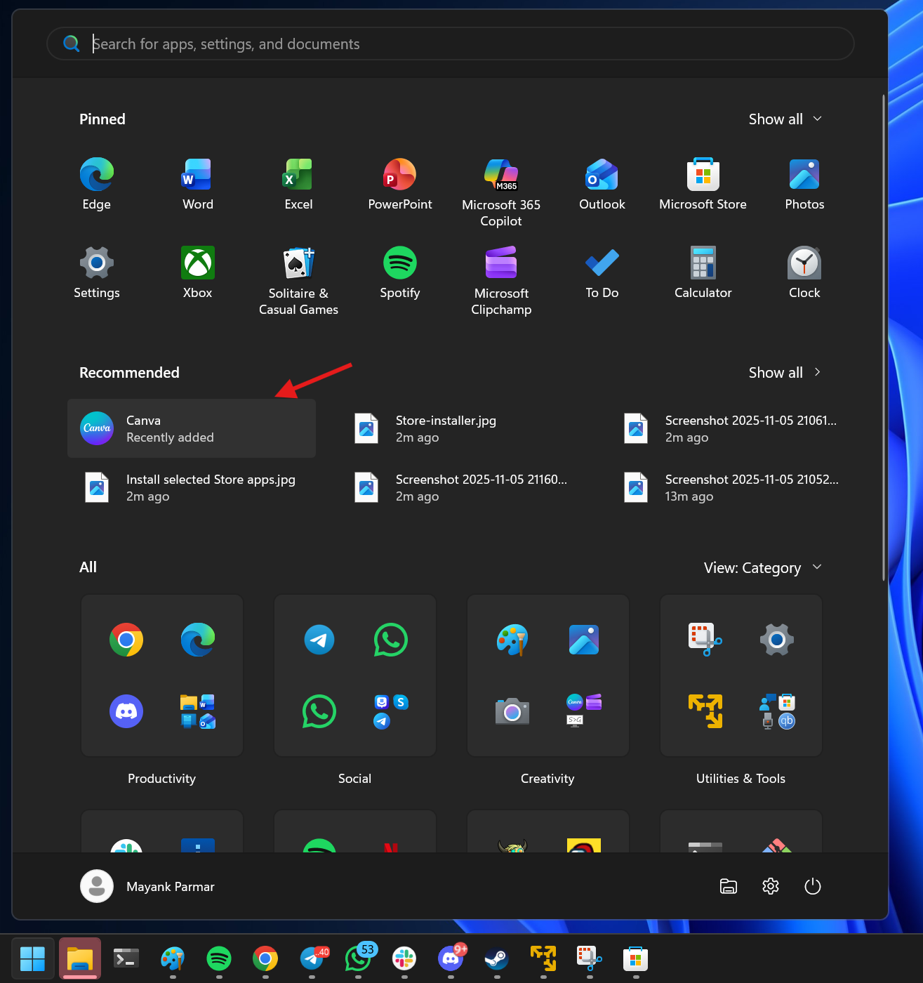 Store multi-app functie installeerde Canva op de achtergrond
