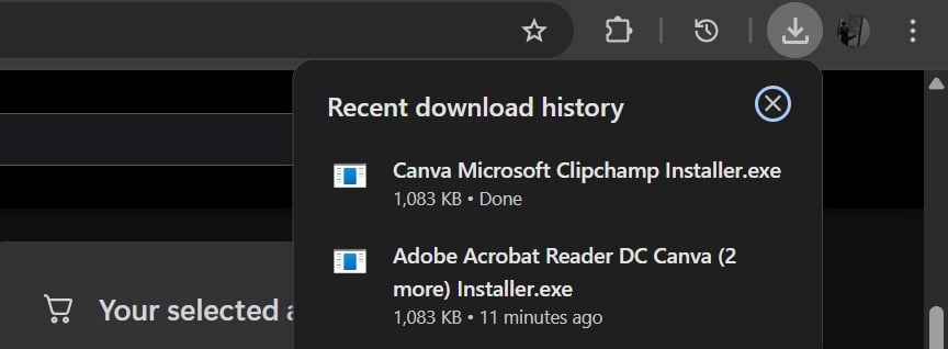Pakket wordt automatisch gedownload