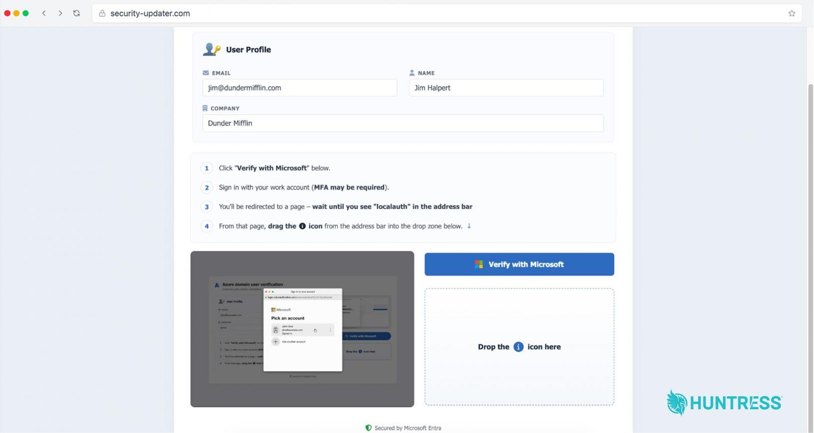 Figuur 2: ConsentFix kaapt de Microsoft 365-inlogflow door een vertrouwde gebruikersactie om te zetten in gestolen sessietoegang.